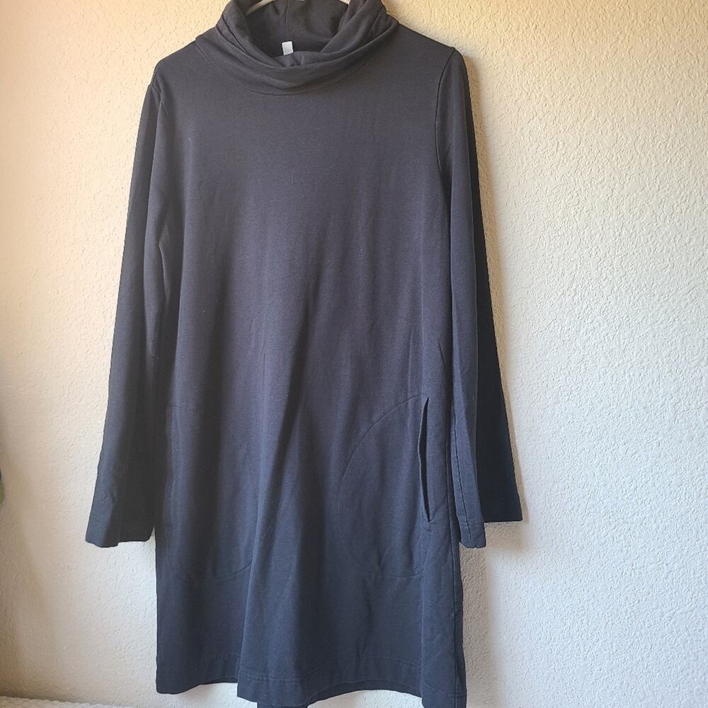 Garnet Hill Black Turtleneck Long Sleeve Dress Women's Size M